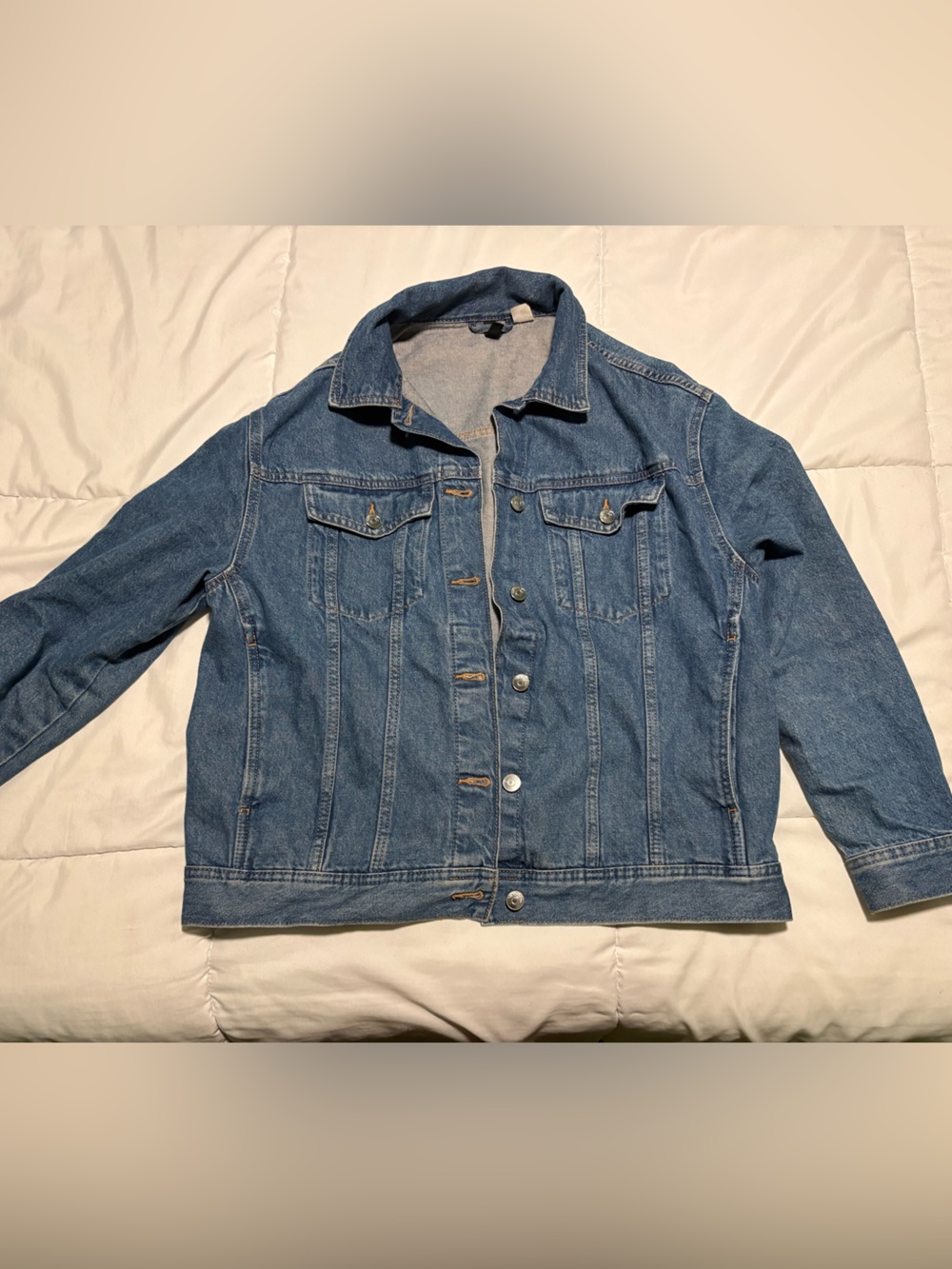 H&M Blue Denim Jacket with Classic Collar